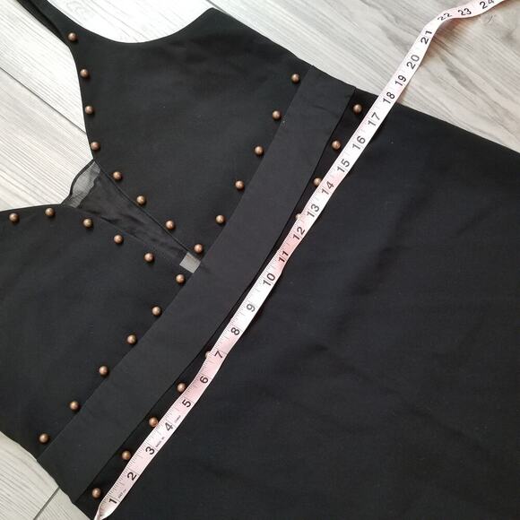 Cinq a Sept Womens Mini Dress Black Solid Comfort Sleeveless V-Neck Chic - Picture 9 of 13